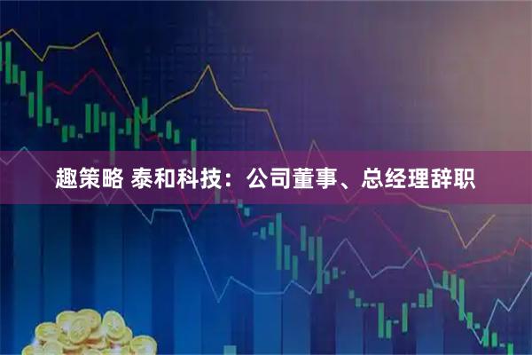 趣策略 泰和科技：公司董事、总经理辞职